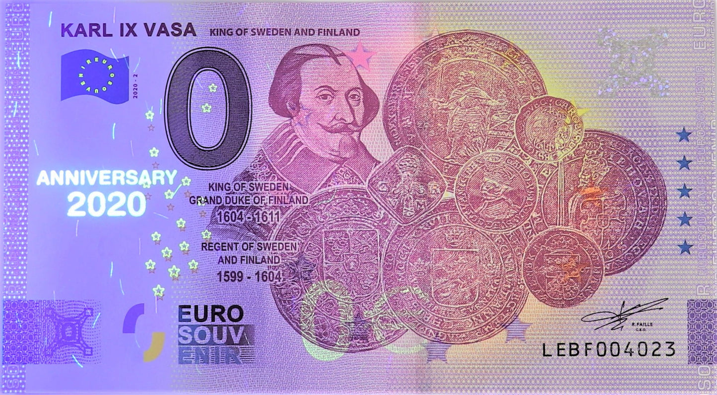 0 Euro - Karol IX Waza - Finlandia - 2020 - ANNIVERSARY