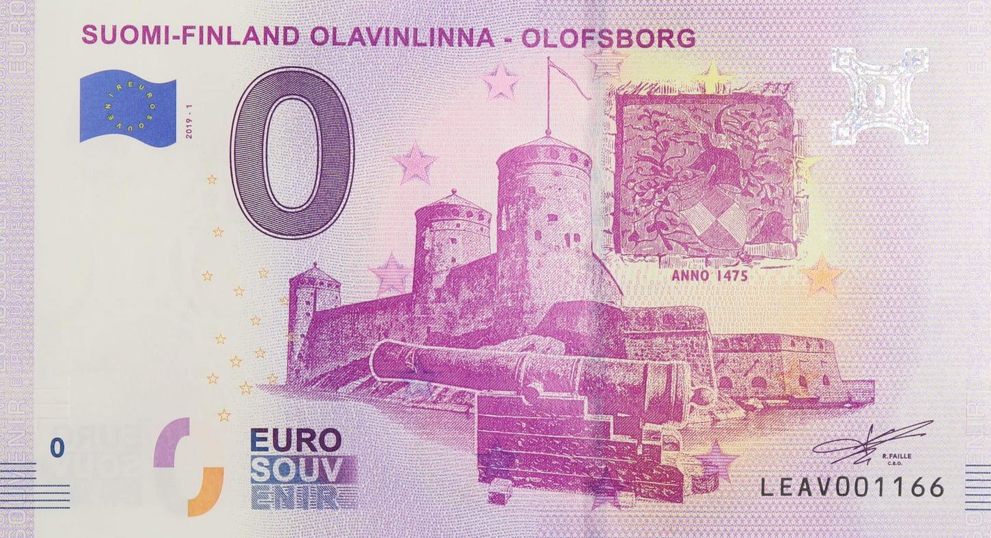 0 Euro - Suomi-Finland Olavinlinna - Olofsborg - Finlandia - 2019