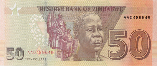 50 Dolarów - Zimbabwe - 2020 rok