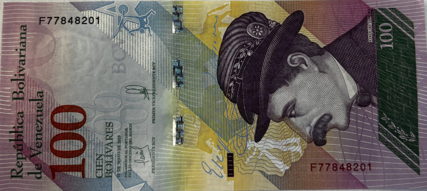 100 Boliwarów - Wenezuela - 2018 rok