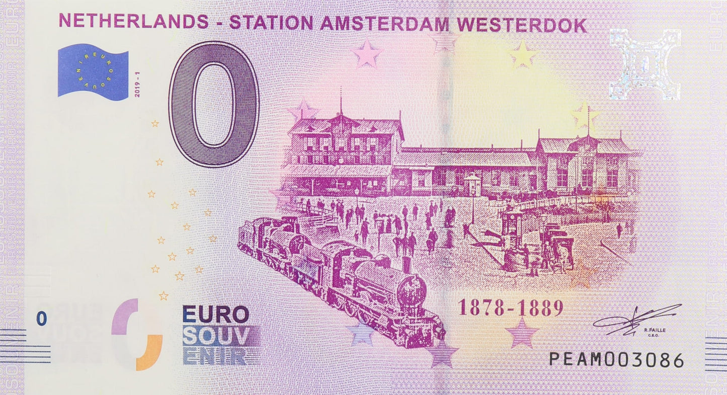 0 Euro - Netherlands - Station Amsterdam Westerdok - Holandia - 2019