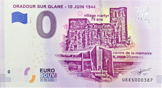 0 Euro - Oradour Sur Glane - Francja - 2019