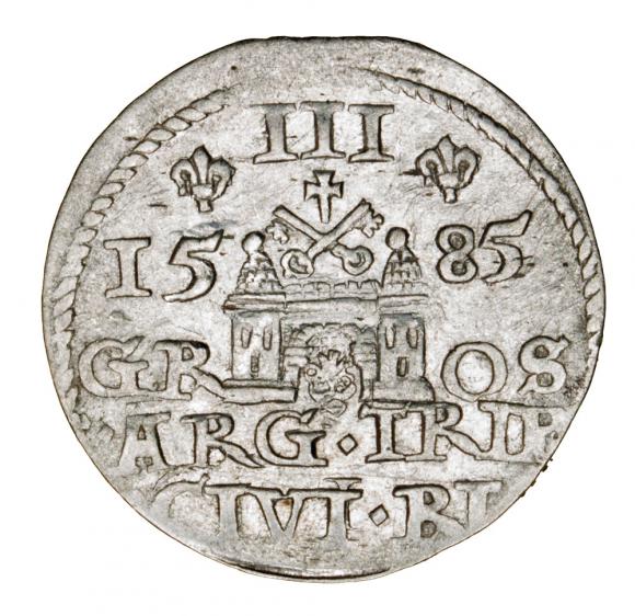 Trojak 1585 Stefan Batory Ryga