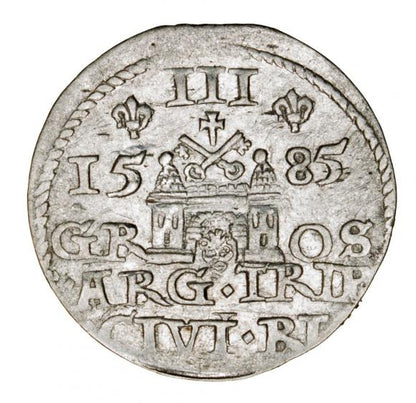 Trojak 1585 Stefan Batory Ryga