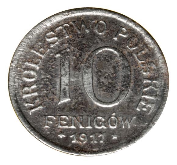 10 fenigów 1917 Królestwo Polskie Stuttgart