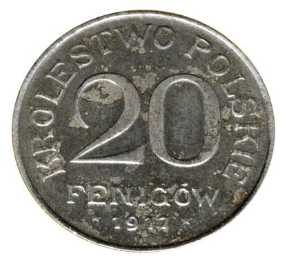 20 fenigów 1917 Królestwo Polskie Stuttgart