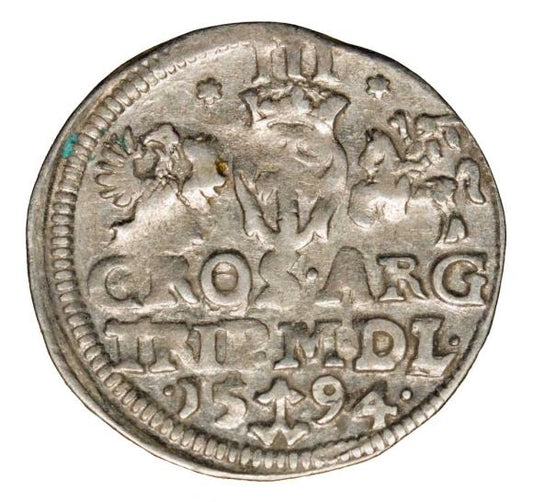 Trojak 1594 Zygmunt III Waza Polska Wilno