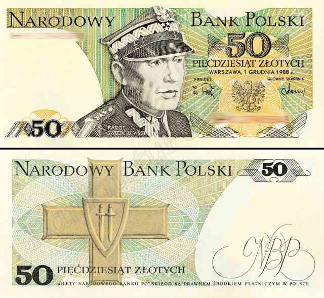 Banknot 50 zł 1988 rok