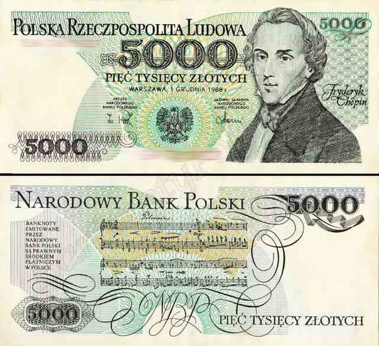 Banknot 5000 zł 1988 rok