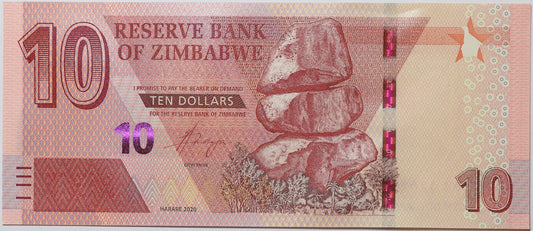 10 Dolarów - Zimbabwe - 2020 rok
