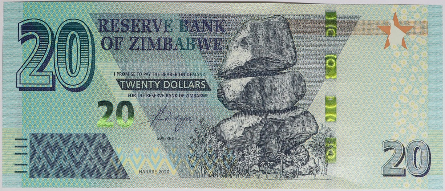 20 Dolarów - Zimbabwe - 2020 rok