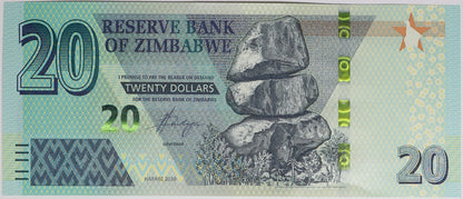 20 Dolarów - Zimbabwe - 2020 rok