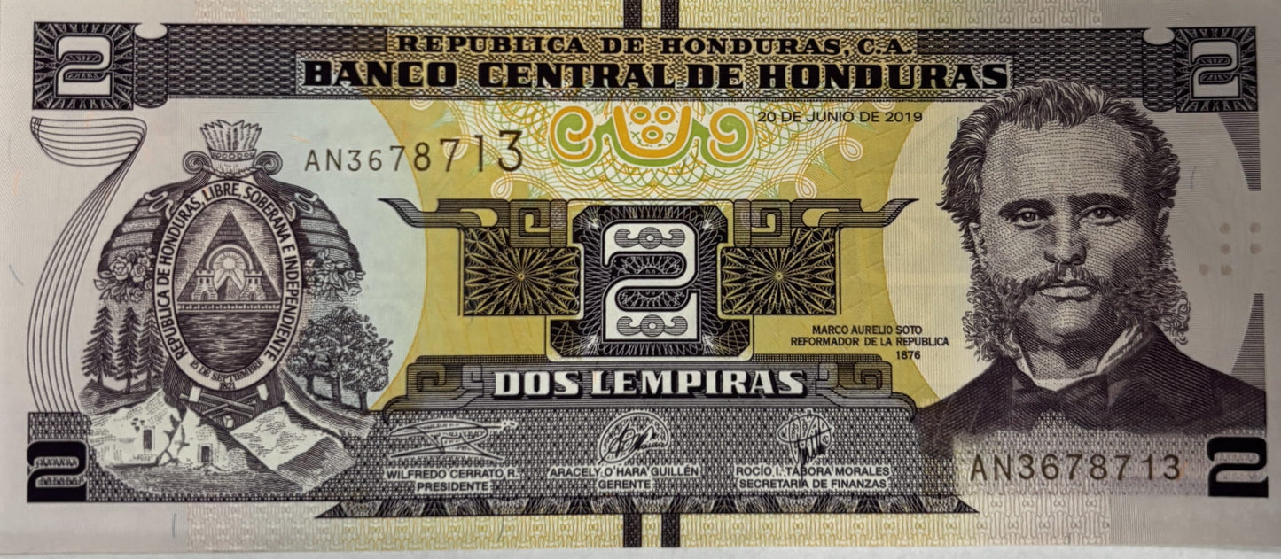 2 Lempira - Honduras - 2019 rok