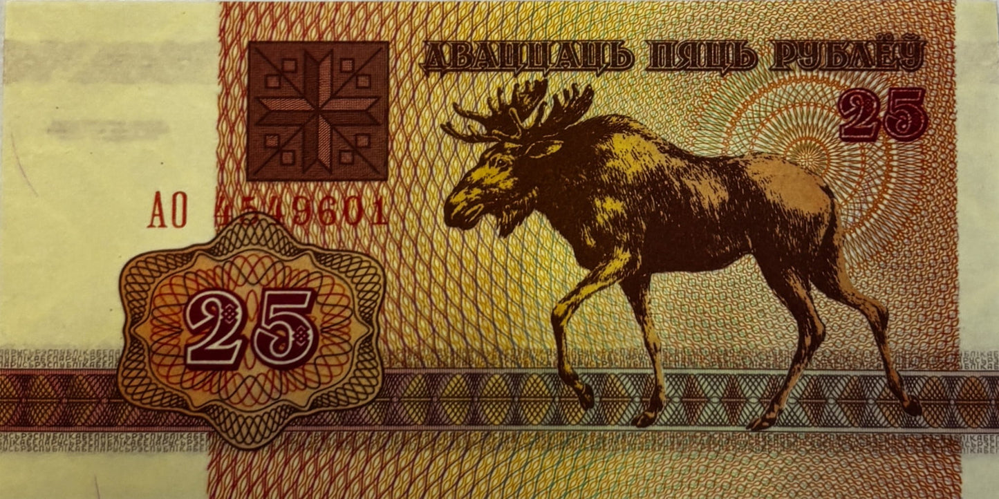 25 Rubli - Białoruś - 1992 rok
